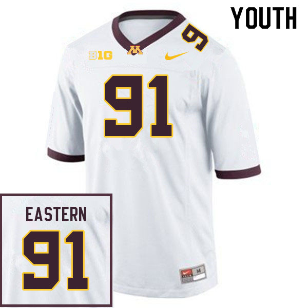 Youth #91 Deven Eastern Minnesota Golden Gophers College Football Jerseys Sale-White - Click Image to Close